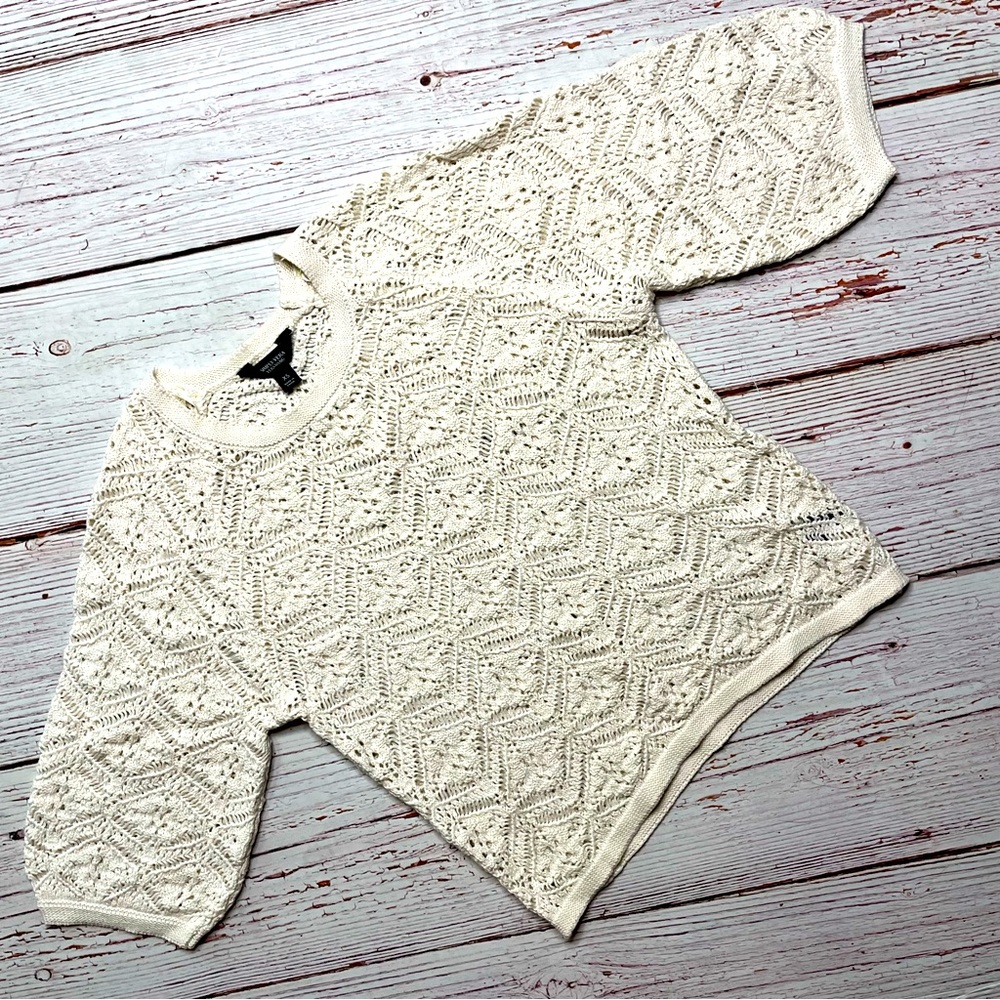 Vera Wang Crochet Sweater